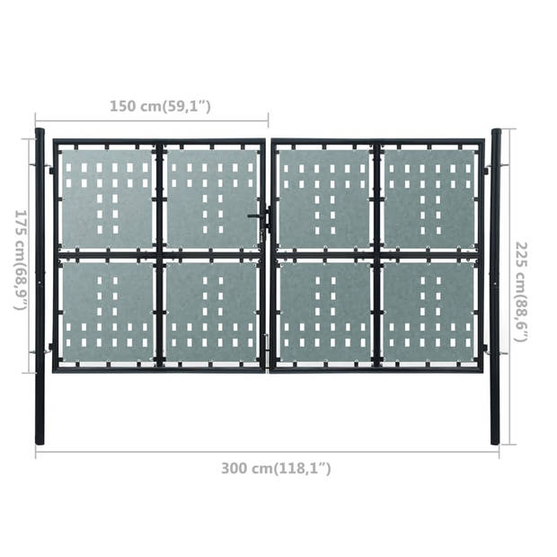 The Living Store Hekpoort - 300 x 225 cm - zwart - gegalvaniseerde platen - gepoedercoat staal