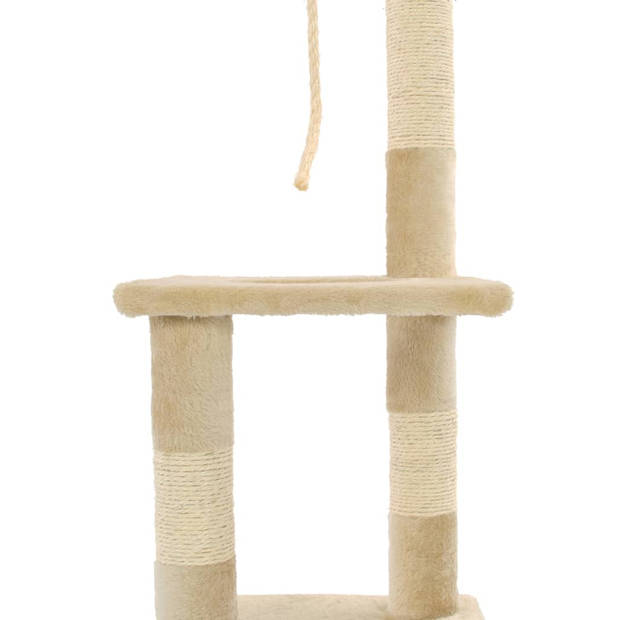 The Living Store Kattenboom - Krabpaal 109cm - Beige - Polyester - pluche - sisal