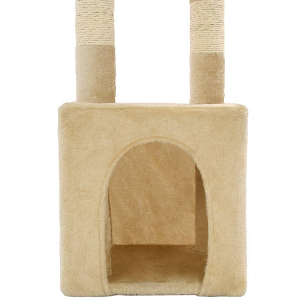 The Living Store Kattenboom - Krabpaal 109cm - Beige - Polyester - pluche - sisal