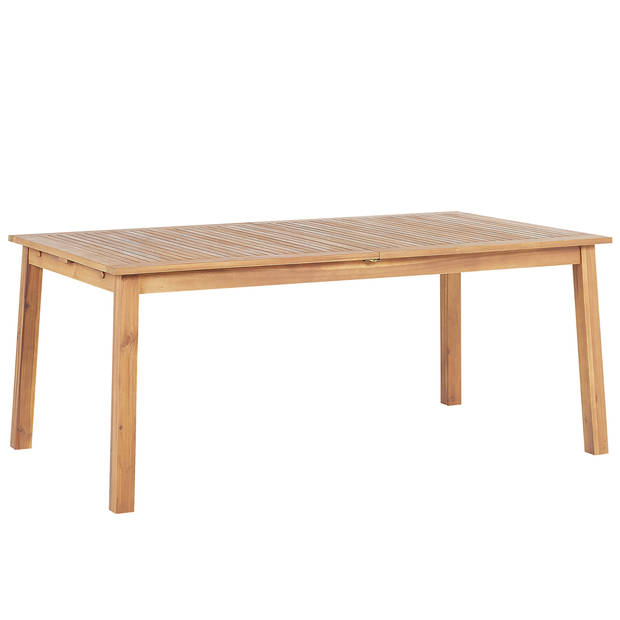 Beliani CESANA - Verlengbare tafel-Lichte houtkleur-Acaciahout