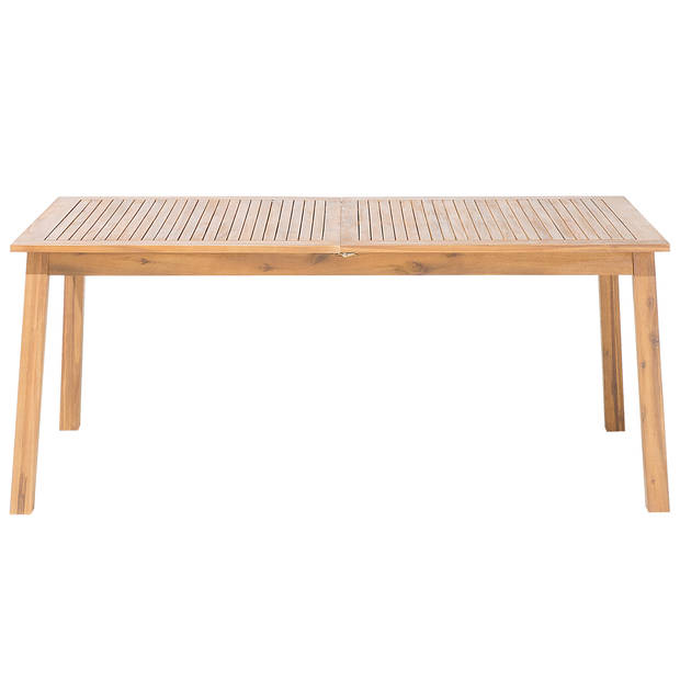 Beliani CESANA - Verlengbare tafel-Lichte houtkleur-Acaciahout