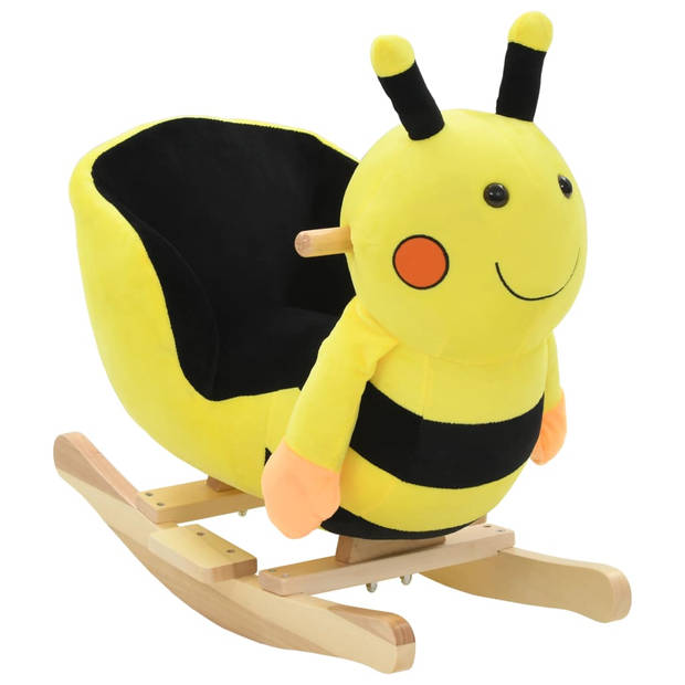 vidaXL Hobbeldier hommel met rugleuning 60x32x57 cm pluche geel