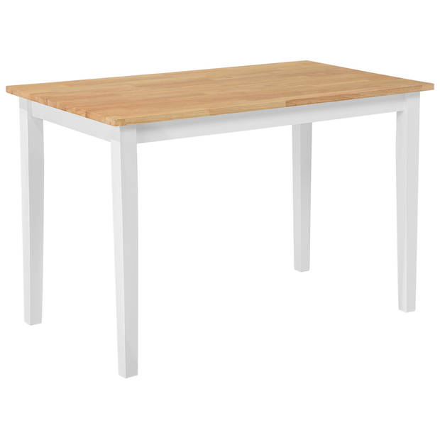 Beliani HOUSTON - Eettafel-Wit-Rubberhout