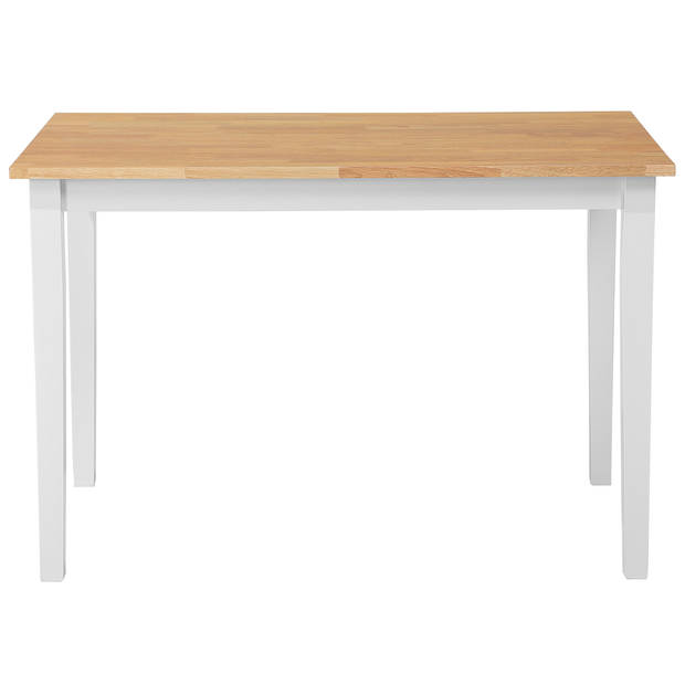 Beliani HOUSTON - Eettafel-Wit-Rubberhout