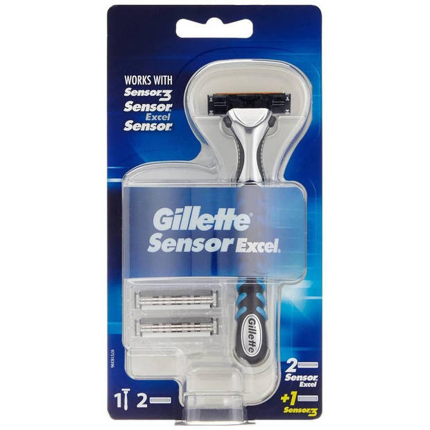 Gillette Sensor Excel Scheerhouder + 2 Excel / 1 Sensor3 Scheermesjes