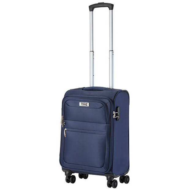 TravelZ Softspinner TSA Handbagagekoffer - Trolley 55cm met dubbele wielen – Blauw