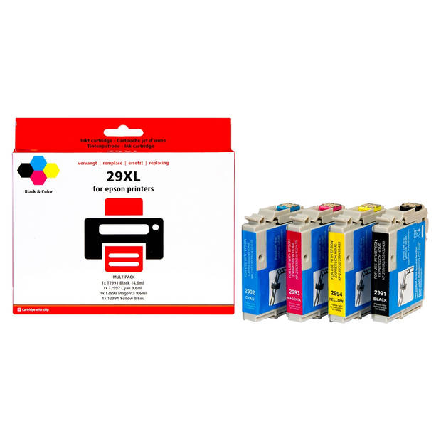 Huismerk Inktcartridge Epson - 29 XL Zwart Cyaan Magent Geel 4-pack