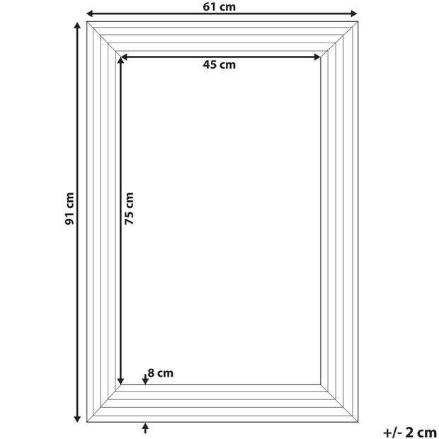 Beliani CHATAIN - Wandspiegel-Zilver-Synthetisch materiaal