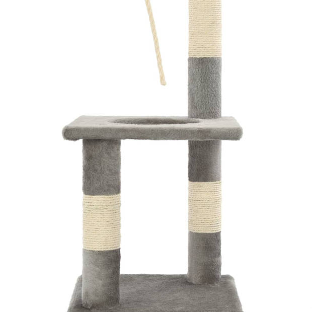 The Living Store Kattenboom Grijs - 109 cm - Sisal touw