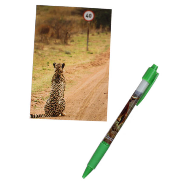 The Comedy Wildlife notitieboekje met pen luipaard 12 cm