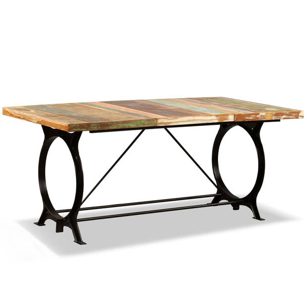 The Living Store Eettafel Vintage - 180 x 90 x 77 cm - Massief gerecycled hout en staal