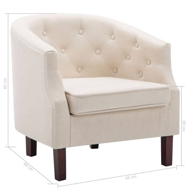 vidaXL Fauteuil stof beige