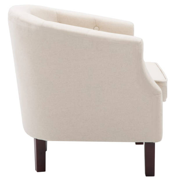 The Living Store Fauteuil Elegant - Stoelen - 65 x 64 x 65 cm - Beige - Polyester