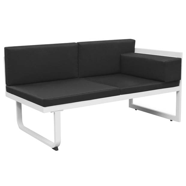 vidaXL 5-delige Loungeset textileen aluminium zwart