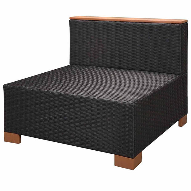 The Living Store Loungeset Rattan - Modulair - Bruin - Hoekbank 69.5x69.5x57.5 ??cm - Middenbank 69.5x69.5x57.5 cm -