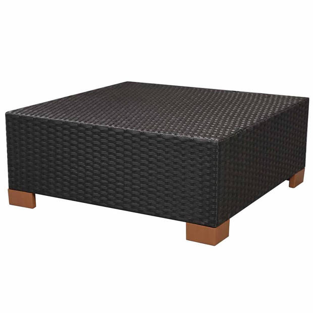 vidaXL 7-delige Loungeset met kussens poly rattan zwart