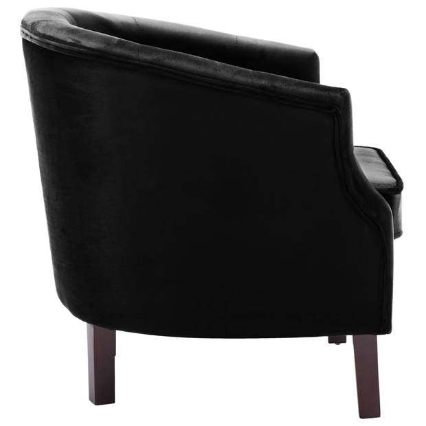 The Living Store Elegante fauteuil Fluwelen bekleding - 65 x 64 x 65 cm - zwart