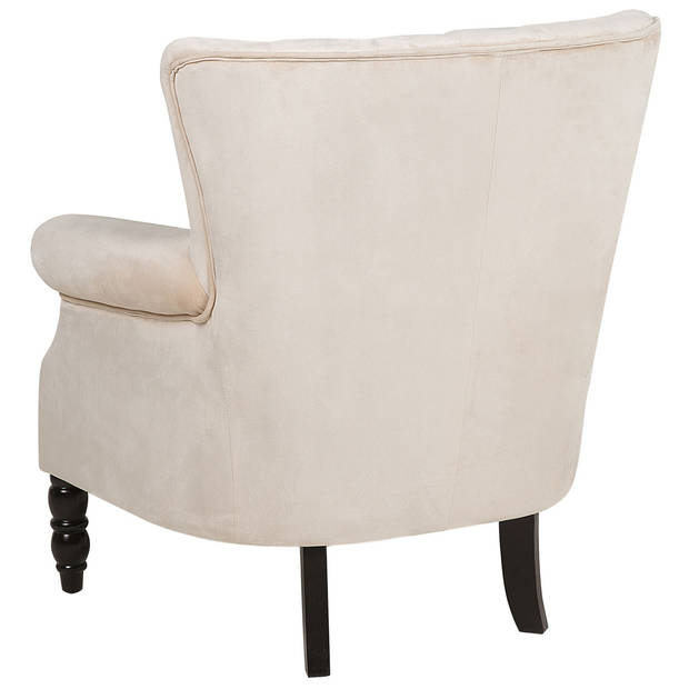 Beliani SVEDALA - Fauteuil-Beige-Fluweel