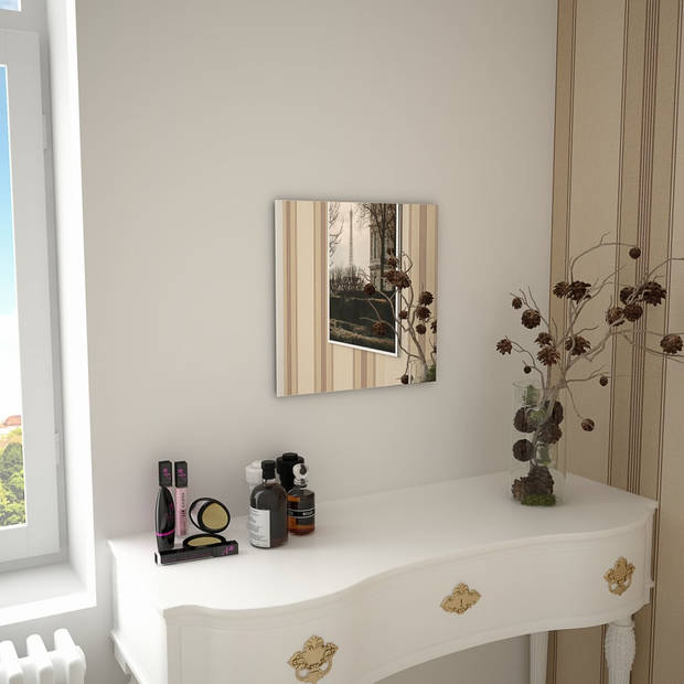 The Living Store Wandspiegel - Minimalistisch design - 40 x 40 cm - Inclusief accessoires