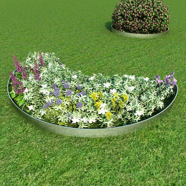 vidaXL Grasboorden 10 st 100x20 cm gegalvaniseerd staal