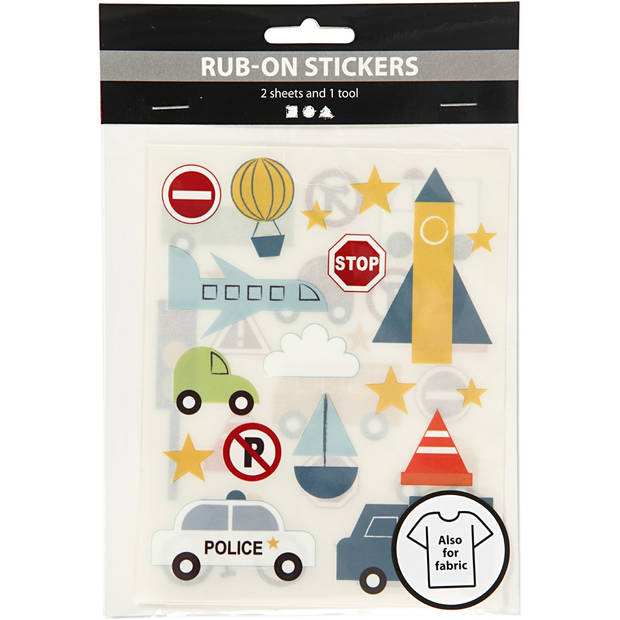 Creotime rub-on stickers verkeer 12 x 15,5 cm