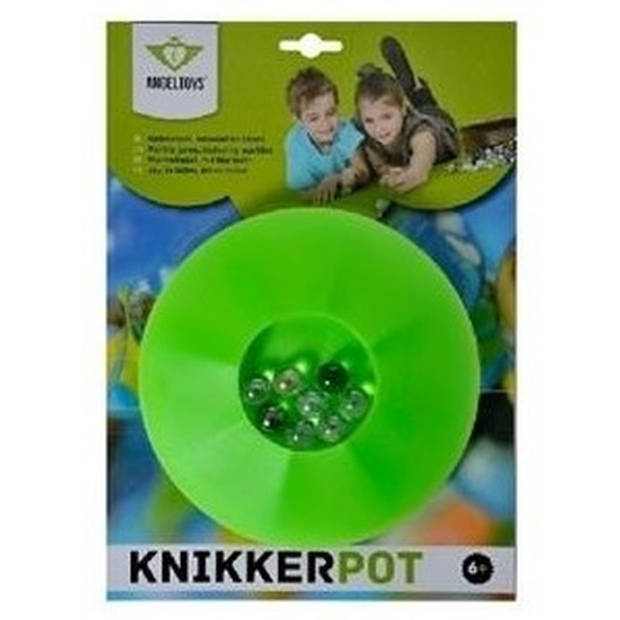 Speelgoed knikkerpotjes groen 17 cm - Knikkerpotten