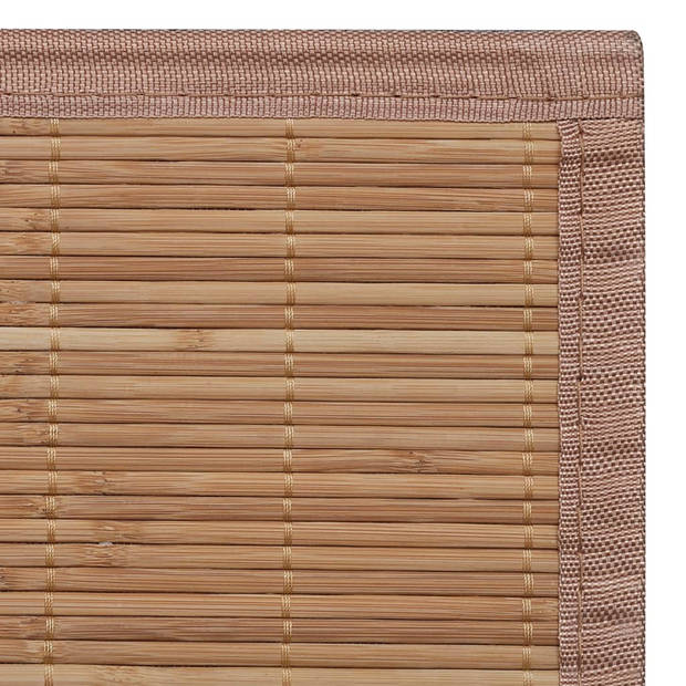 The Living Store Bamboe Mat - Moderne - Tapijt - 80 x 300 cm - PVC Anti-slip Onderkant - Bruin - Gemakkelijk Schoon te