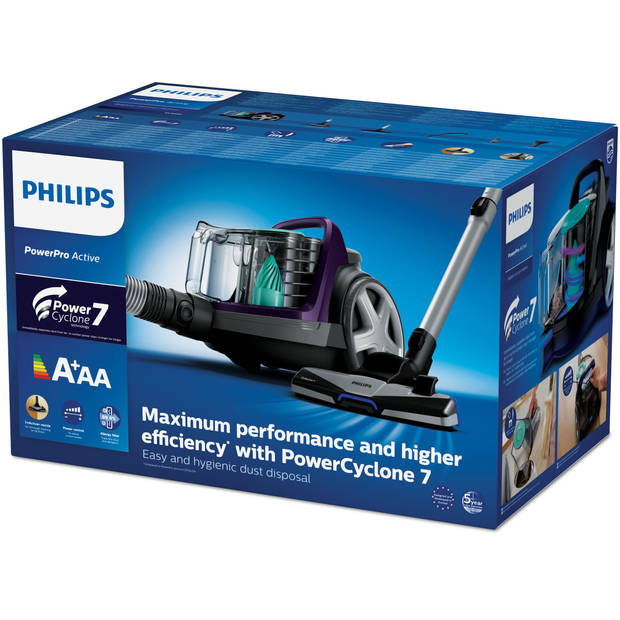 Philips zakloze stofzuiger PowerPro Active FC9551/09 - paars/zwart