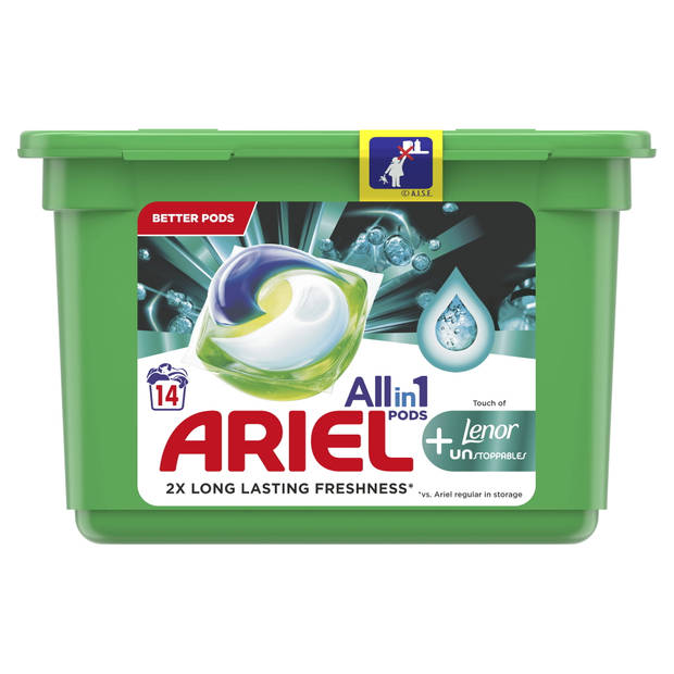 Ariel Allin1 Pods +Unstoppables Wasmiddelcapsules 14 Wasbeurten