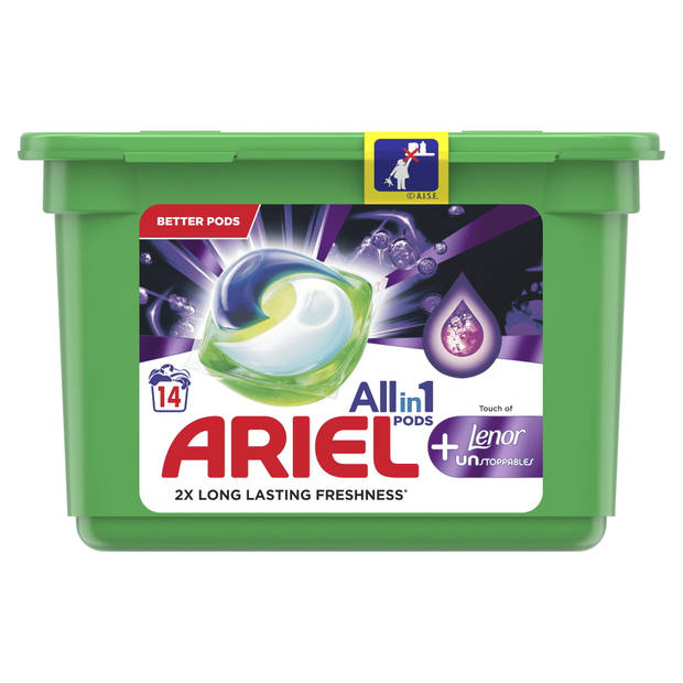 Ariel Allin1 Pods +Unstoppables Wasmiddelcapsules 14 Wasbeurten
