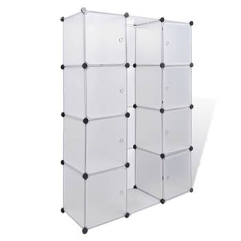 vidaXL Kast met 9 compartimenten modulair 37x115x150 cm wit