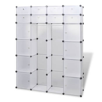 vidaXL Modulaire kast met 18 compartimenten wit 37 x 146 x 180,5 cm