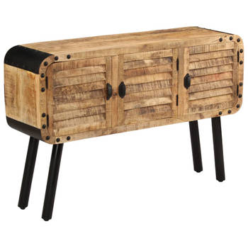 The Living Store Dressoir Antieke Stijl - Massief Mangohout - 120x30x76 cm - Met 3 Deuren