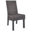 The Living Store Kubu Rattan Eetkamerstoelen - 46 x 61 x 93 cm - Bruin met greywash - Set van 4