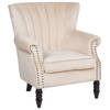 Beliani SVEDALA - Fauteuil-Beige-Fluweel