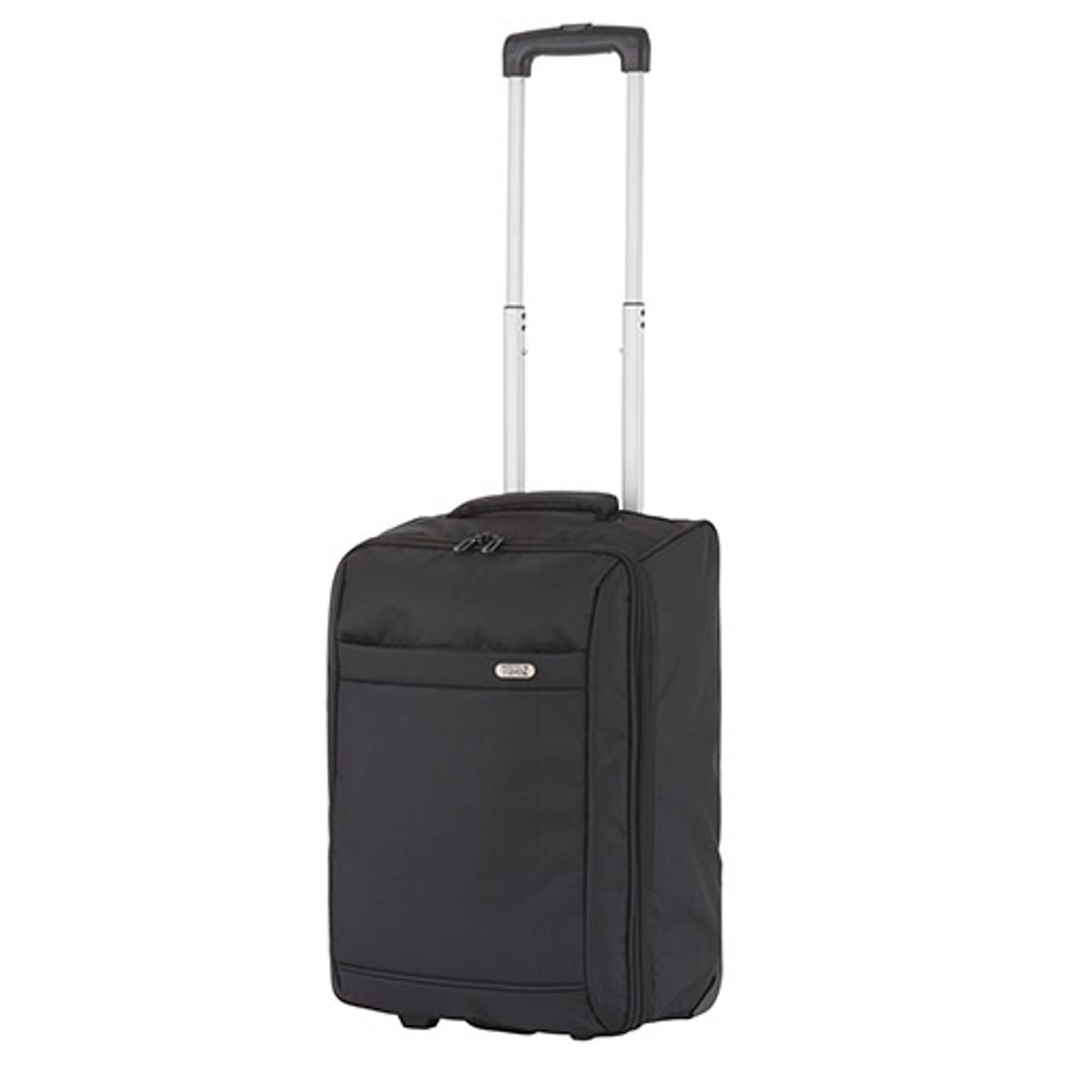 TravelZ Handbagage 51cm - Handbagagekoffer opvouwbaar - Ultralicht 1,7kg met 2 wiel - Zwart