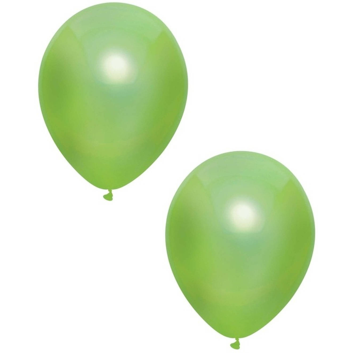 10x Lichtgroene metallic ballonnen 30 cm - Verjaardag thema feestartikelen/versiering - Ballonnen
