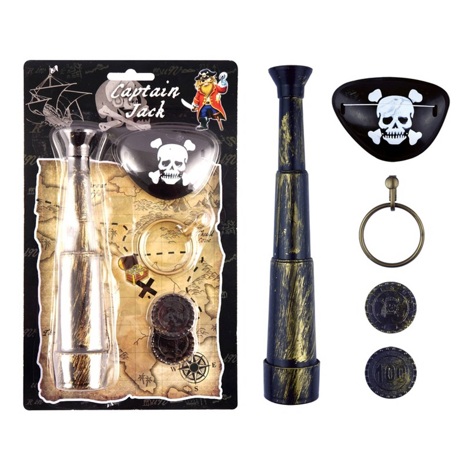 Piraten Accessoires Set Met Verrekijker 5 Delig Piraten Speelgoed Verkleed Artikelen