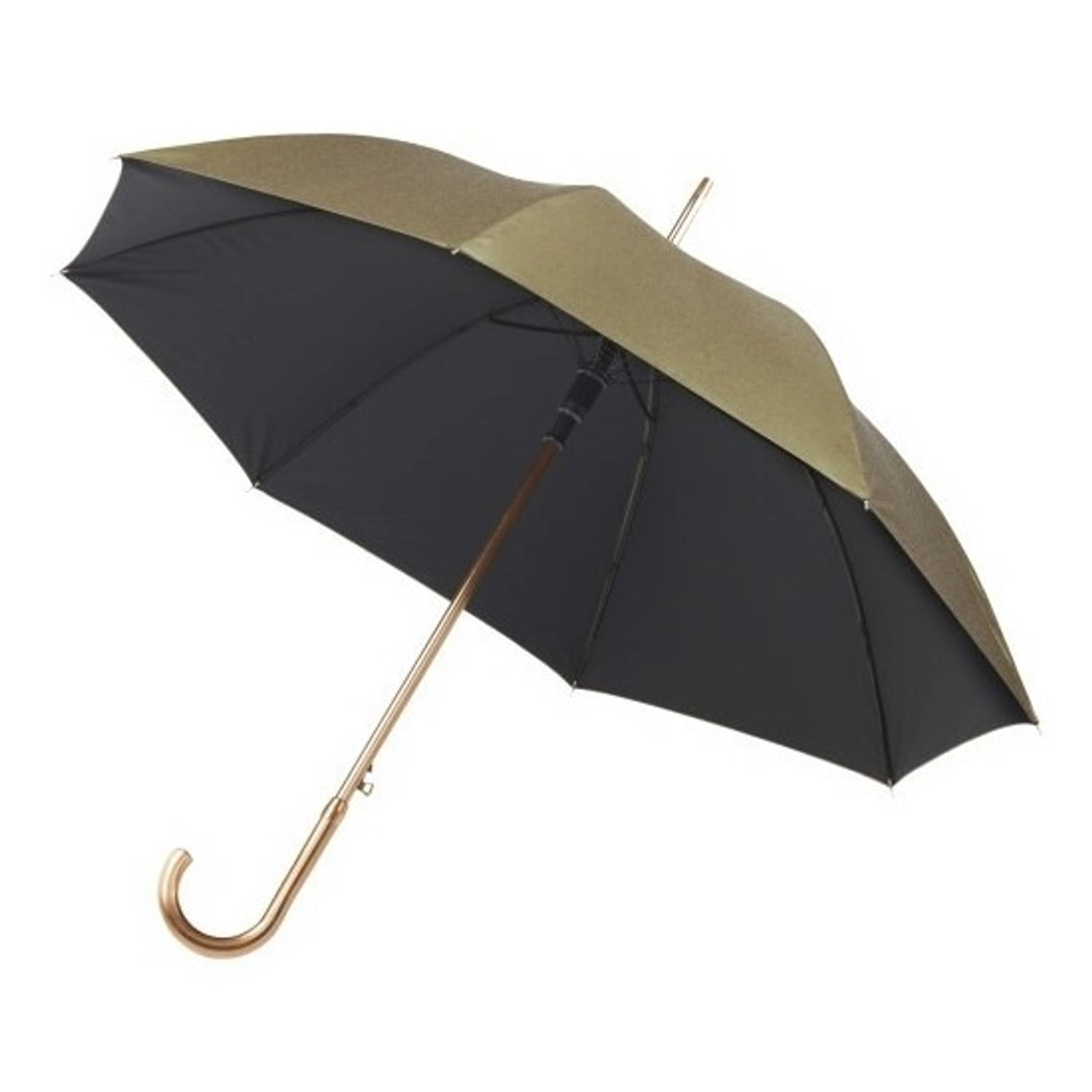 Goudkleurige paraplu van pongee zijde 105 cm