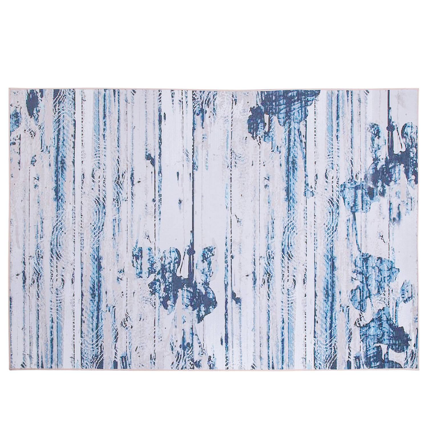Beliani Burdur Tapijt Blauw Stof 140 x 200 cm