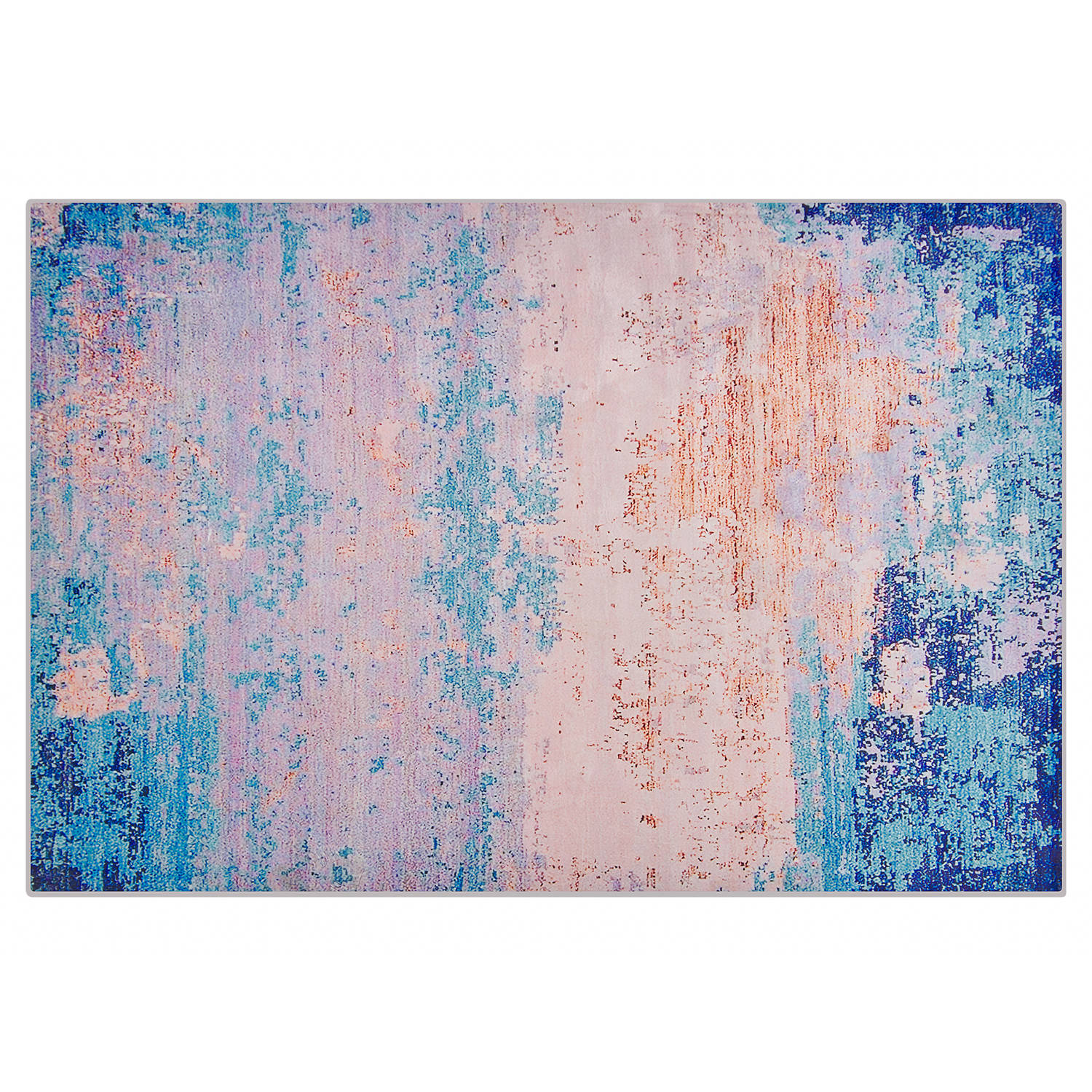 Beliani Inegol Tapijt Blauw Stof 160 x 230 cm