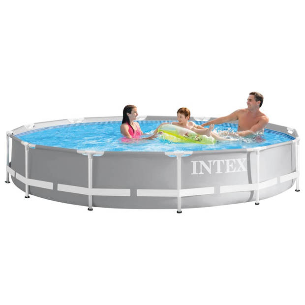Intex opzetzwembad met pomp 26712GN Prism 366 x 76 cm grijs