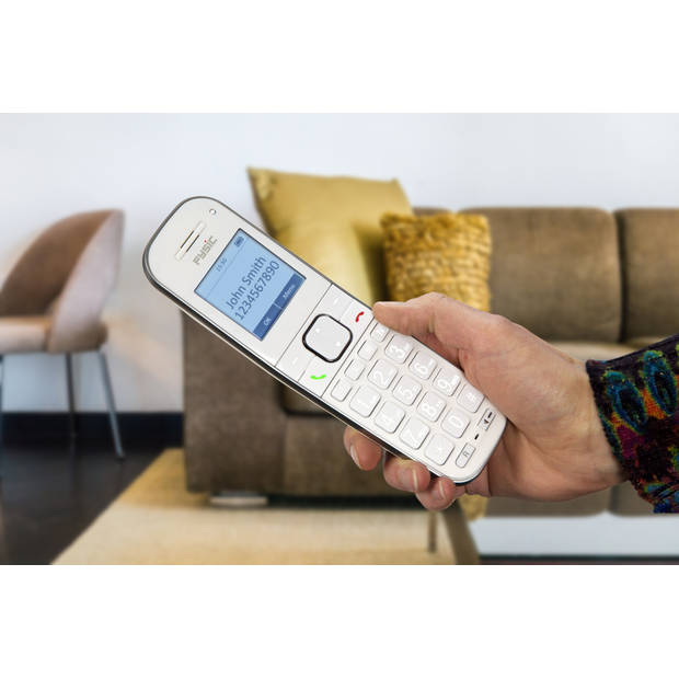 Senioren DECT telefoon met grote toetsen, 2 handsets Fysic Wit