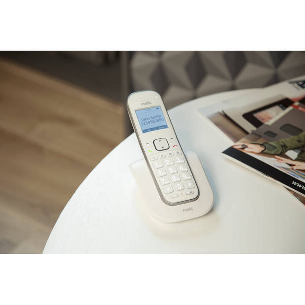 Senioren DECT telefoon met grote toetsen, 2 handsets Fysic Wit