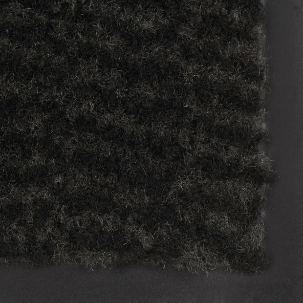 vidaXL Droogloopmat rechthoekig getuft 80x120 cm zwart