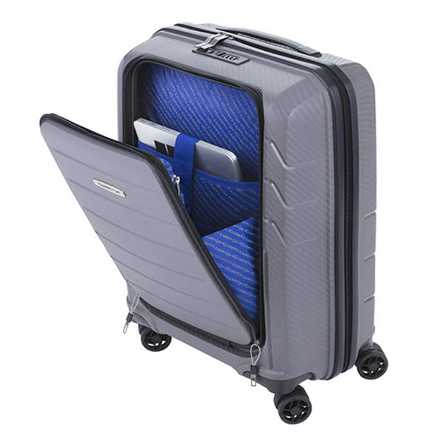 CarryOn Mobile Worker - Handbagage koffer 55cm TSA - Zakelijke trolley met laptopvak - Grijs