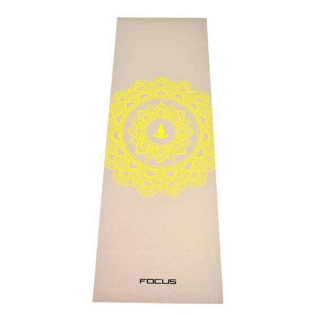 Yoga Mat - Focus Fitness - Grijs met Print