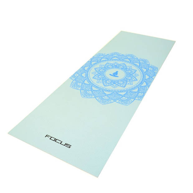Yoga mat - Focus Fitness - Blauw met print