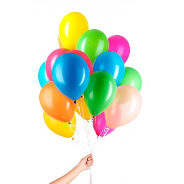 30x Gekleurde heliumballonnen met lint - Ballonnen