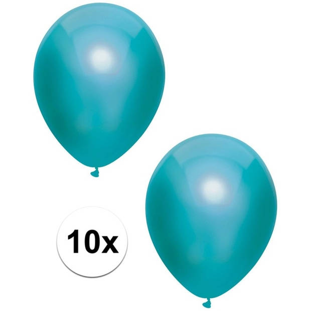 10x Petrol blauwe metallic ballonnen 30 cm - Ballonnen